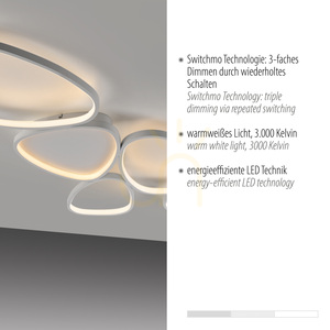 PEBBLES 14045-16 Vit taklampa, 1xLED small 3