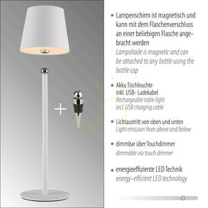 BOTERIA 19251-16 Vit bordslampa med 1 LED-lampa small 3