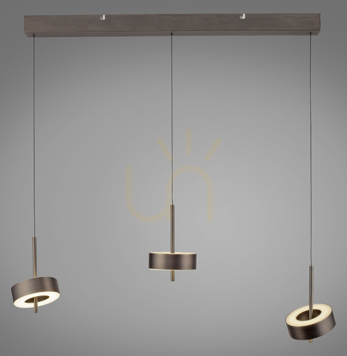 Kontrollera Q-ROTATE 2248-34 Brunt taklampa med 3 LED-lampor