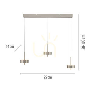 Q-ROTATE 2248-95 Silver 3xLED taklampa small 8