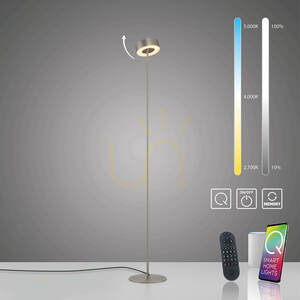 Q-ROTATE 324-95 golvlampa, silver, 1xLED small 11