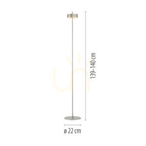 Q-ROTATE 324-95 golvlampa, silver, 1xLED small 8