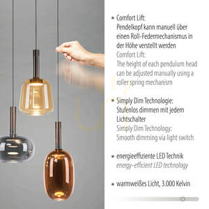 IRIDES 2679-70 Flerfärgad pendellampa med 3 LED-lampor 3 IRIDES 2679-70 Flerfärgad pendellampa med 3 LED-lampor small 3