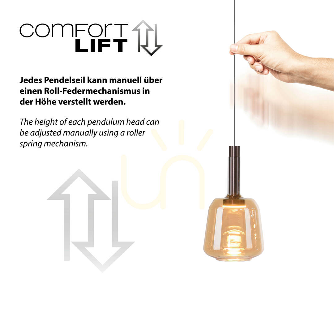 Utsikt IRIDES 2679-70 Flerfärgad pendellampa med 3 LED-lampor IRIDES 2679-70 Flerfärgad pendellampa med 3 LED-lampor