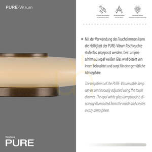 PURE VITRUM 4080-34 Bordslampa, brun, 1xLED small 3