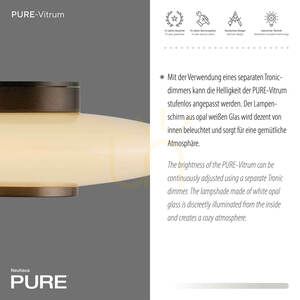 PURE VITRUM 6082-34 Brun vägglampa, 1xLED small 13