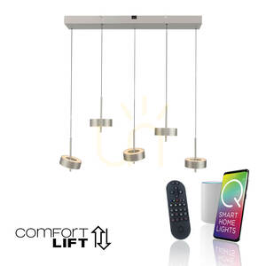 Q-ROTATE 2249-95 Silver 5xLED taklampa small 1