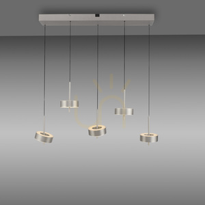 Q-ROTATE 2249-95 Silver 5xLED taklampa small 11