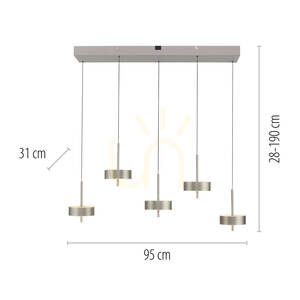 Q-ROTATE 2249-95 Silver 5xLED taklampa small 8