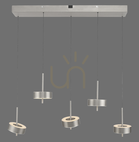 Kontrollera Q-ROTATE 2249-95 Silver 5xLED taklampa