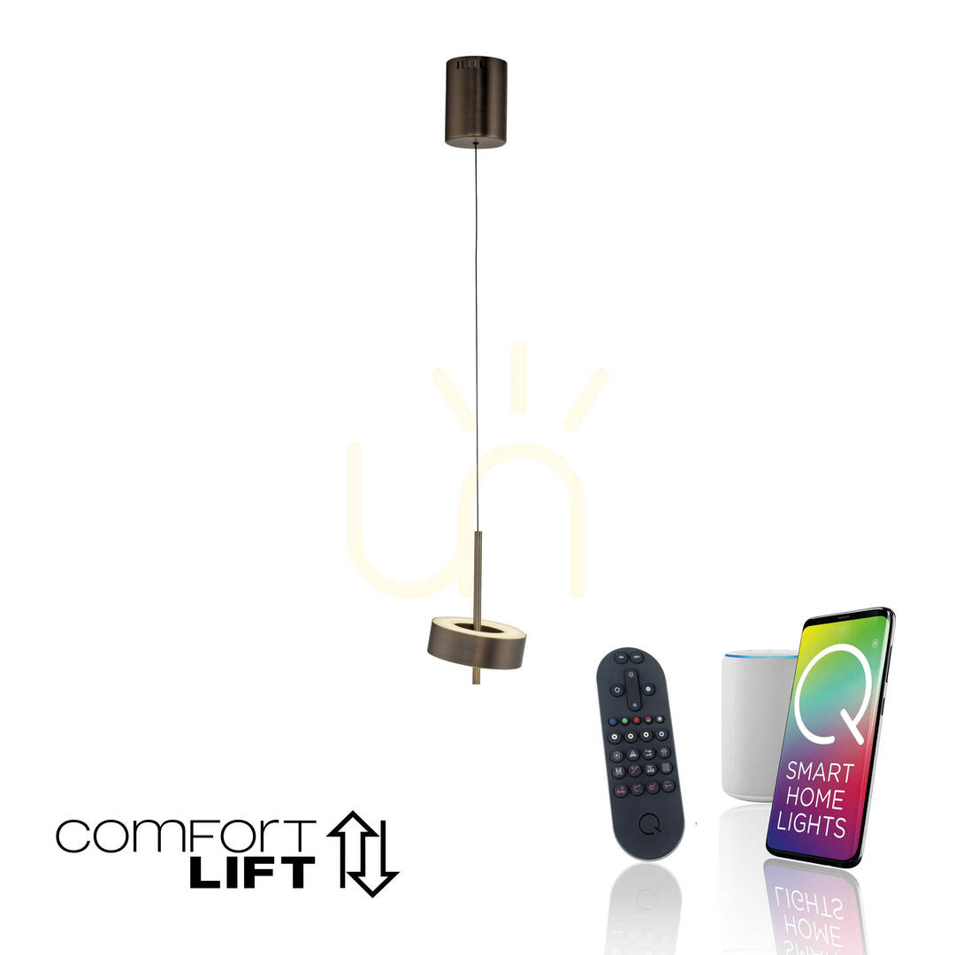 Utsikt Q-ROTATE 2247-34 Brunt 1xLED-pendelljus Q-ROTATE 2247-34 Brunt 1xLED-pendelljus