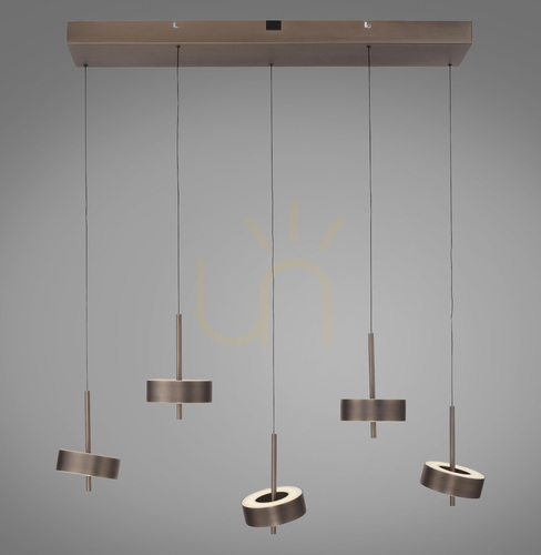 Kontrollera Q-ROTATE 2249-34 Brunt 5xLED-pendelljus
