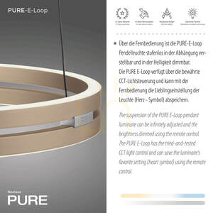 Paul Neuhaus PURE E-Loop 2550-60 pendellampa i mässing med 2 LED-lampor, med elektrisk höjdjustering small 4