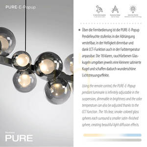PURE E-POPUP 2557-15 Grå 18xLED taklampa small 3