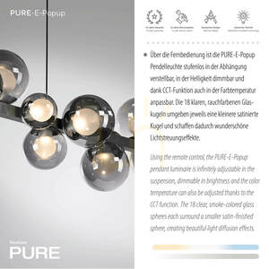 PURE E-POPUP 2557-15 Grå 18xLED taklampa small 4