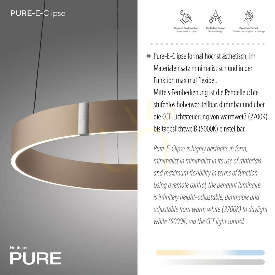 Display PURE E-CLIPSE 2560-97 Brunt taklampa med 2 LED-lampor PURE E-CLIPSE 2560-97 Brunt taklampa med 2 LED-lampor