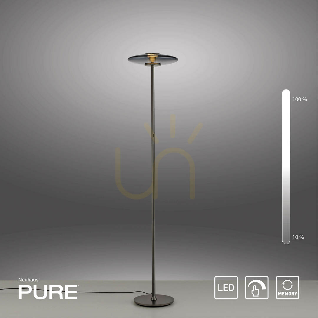 Display PURE VITRUM 481-15 Golvlampa, grå, 2xLED PURE VITRUM 481-15 Golvlampa, grå, 2xLED