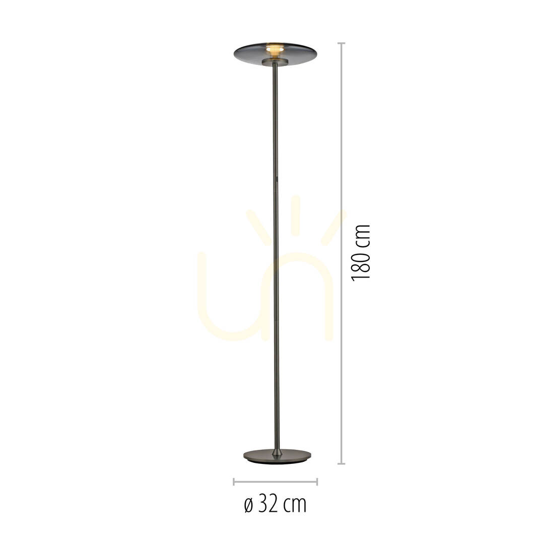 Display PURE VITRUM 481-15 Golvlampa, grå, 2xLED PURE VITRUM 481-15 Golvlampa, grå, 2xLED