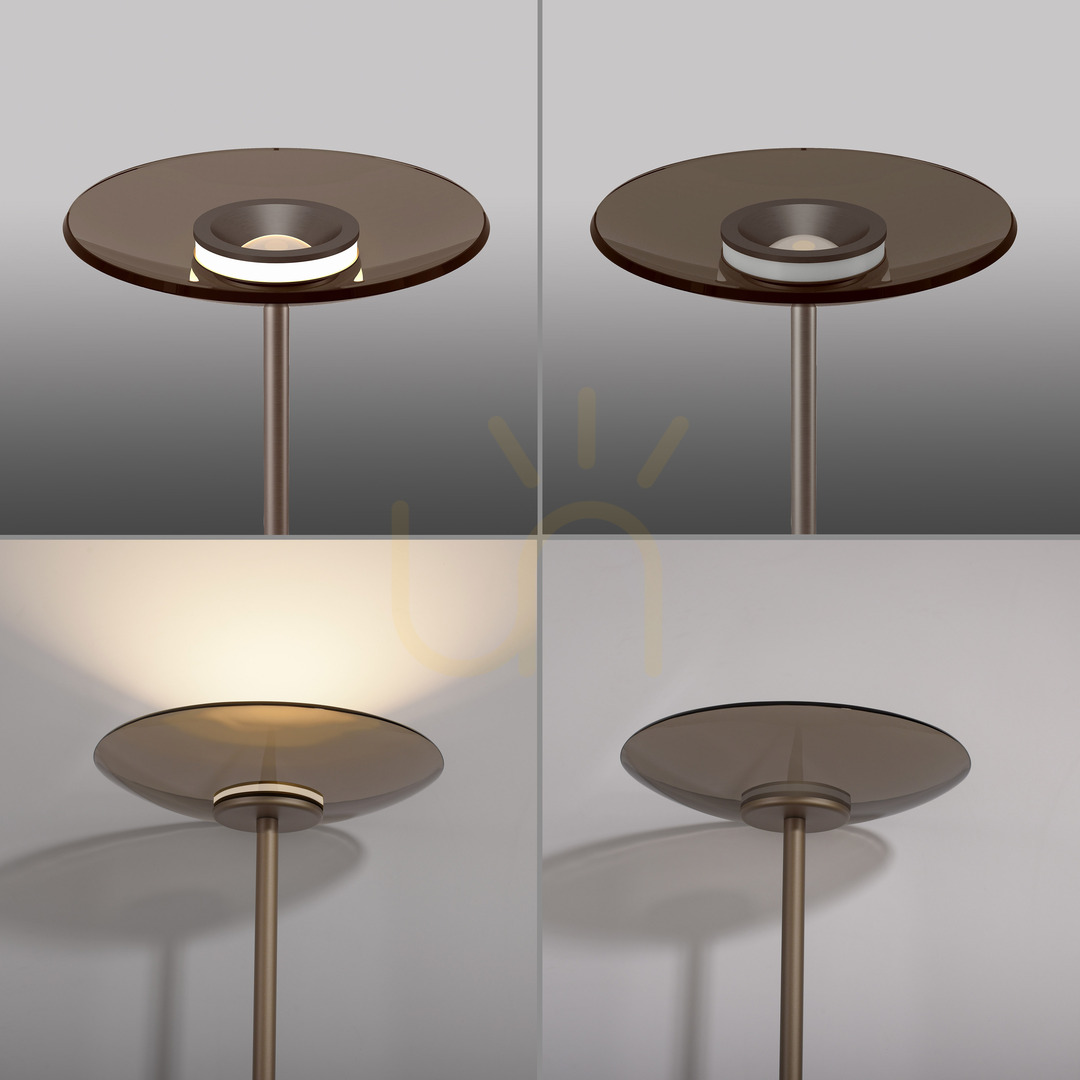 Utsikt PURE MOON 594-97 Golvlampa, brun, 2xLED PURE MOON 594-97 Golvlampa, brun, 2xLED