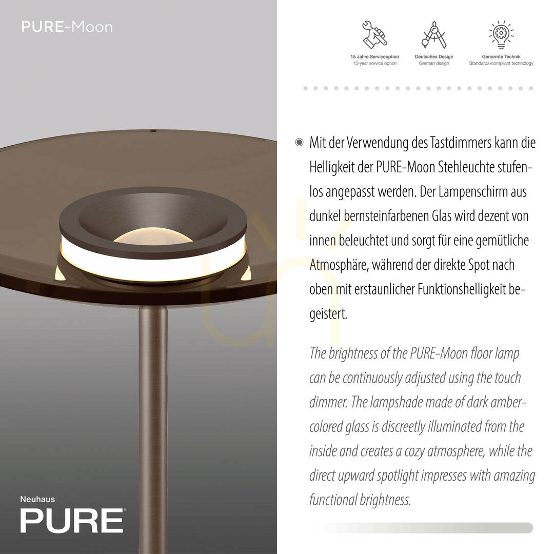 Display PURE MOON 594-97 Golvlampa, brun, 2xLED PURE MOON 594-97 Golvlampa, brun, 2xLED