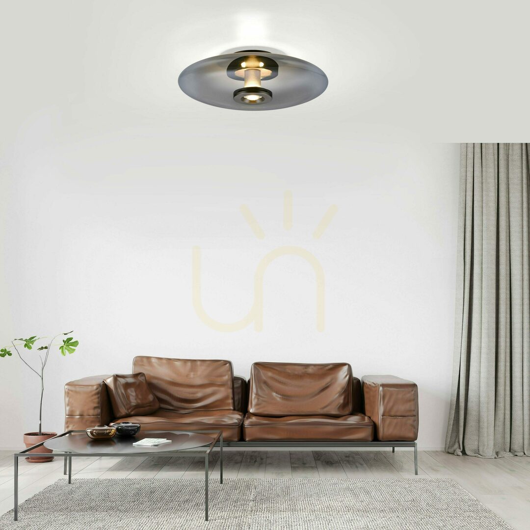 Kontrollera PURE VITRUM 6083-15 Taklampa, grå, 2xLED PURE VITRUM 6083-15 Taklampa, grå, 2xLED