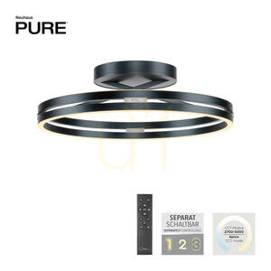 PURE LOOP 6552-15 Taklampa, grå, 2xLED small 1