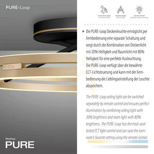 PURE LOOP 6552-68 Svart taklampa, 2xLED small 3