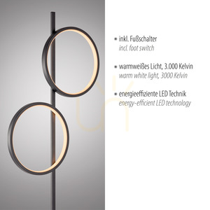 MINI RITUS 15396-18 Golvlampa, svart, 2xLED small 3