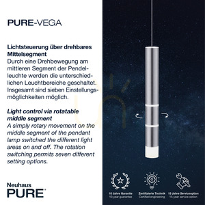 PURE-VEGA 2211-95 Silver 4xLED taklampa small 3