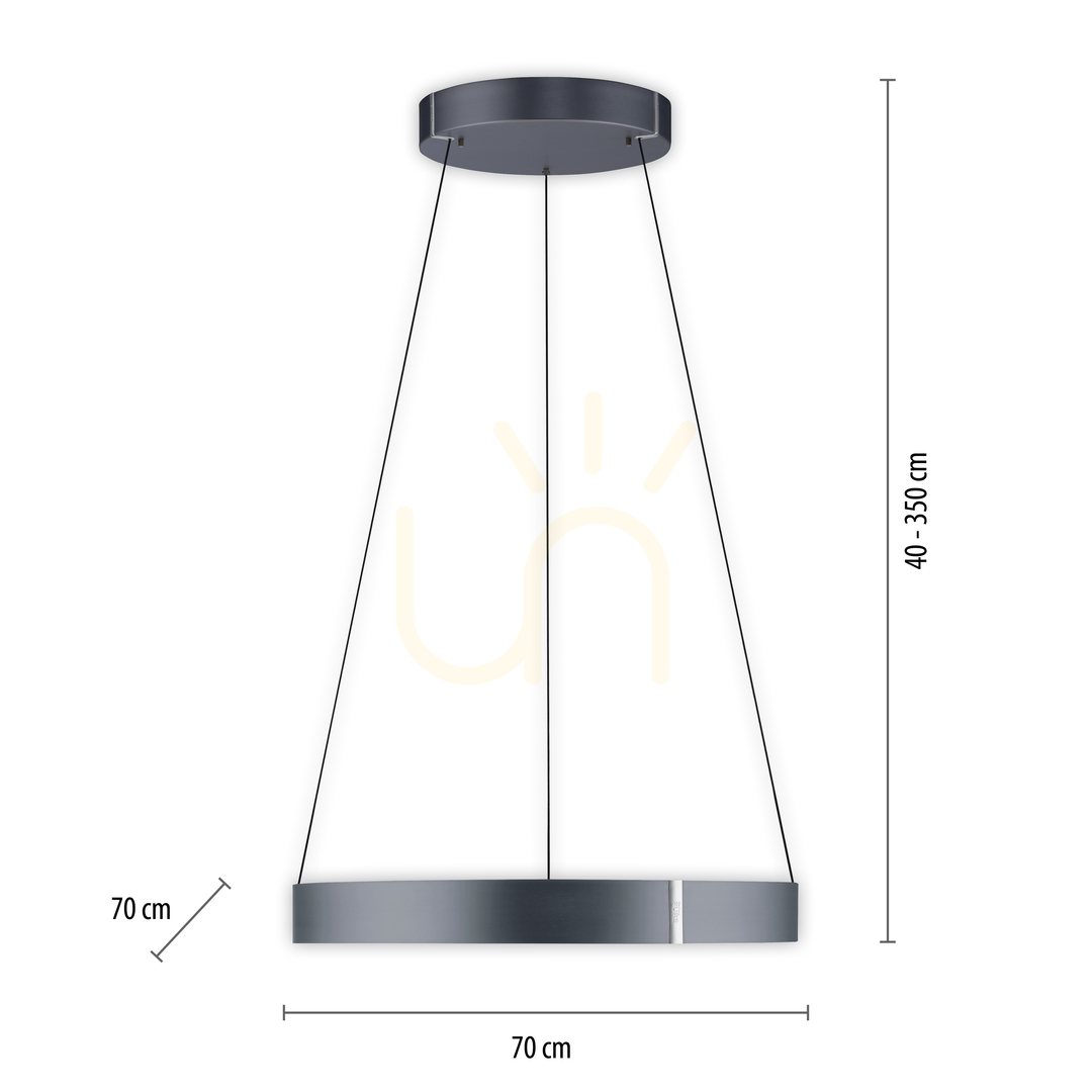 Display PURE E-CLIPSE 2561-15 Grå pendellampa med 2 LED-lampor PURE E-CLIPSE 2561-15 Grå pendellampa med 2 LED-lampor
