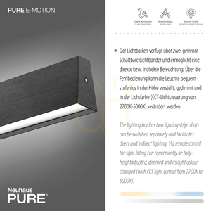 PURE E-MOTION 2570-15 Grå 2xLED-pendellampa small 3
