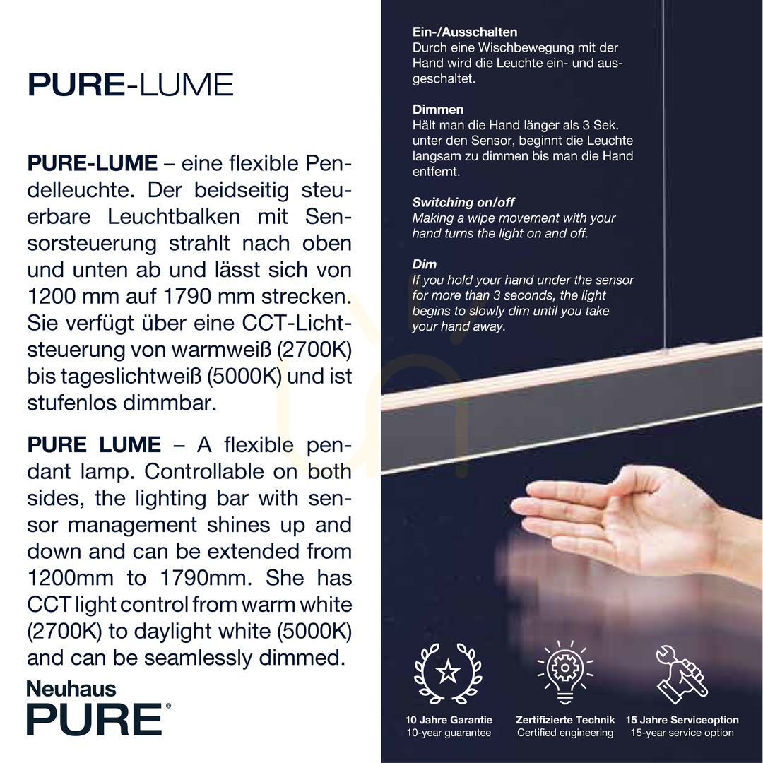Display PURE-LUME2738-95 Silver 1xLED-pendellampa PURE-LUME2738-95 Silver 1xLED-pendellampa