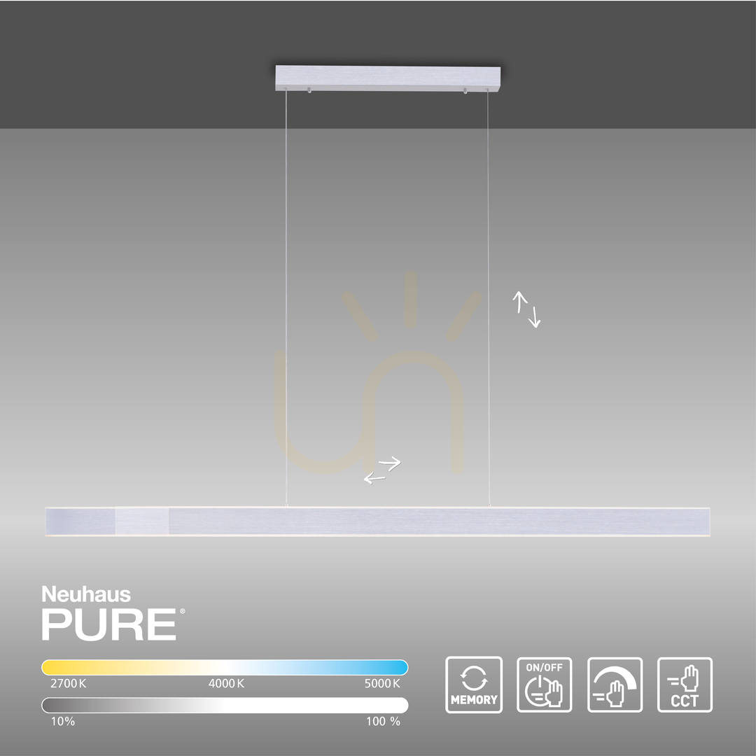 Visa PURE-LUME2738-95 Silver 1xLED-pendellampa PURE-LUME2738-95 Silver 1xLED-pendellampa