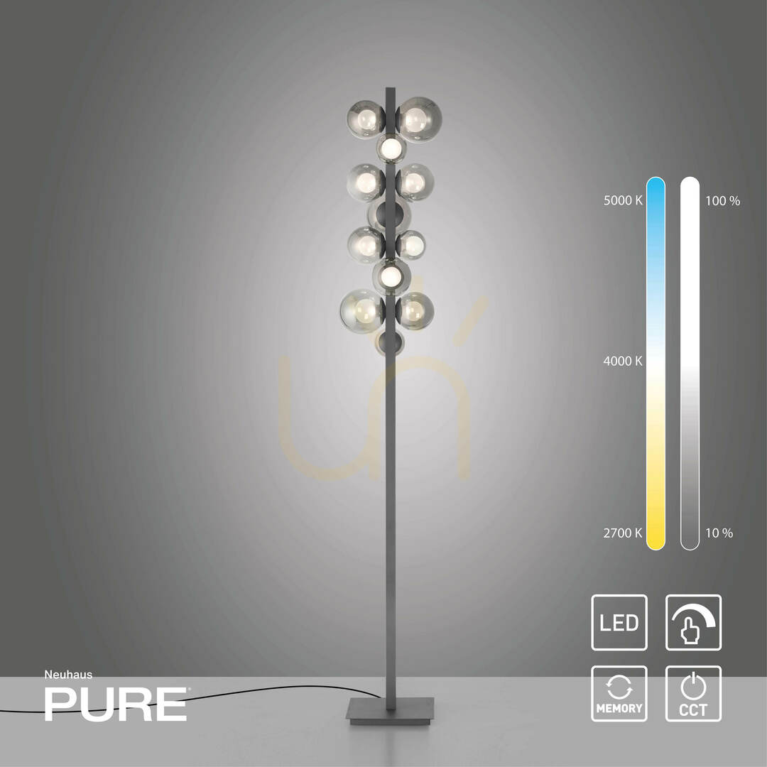 Förhandsvisning Golvlampa 557-15 Grå 12xLED Golvlampa 557-15 Grå 12xLED