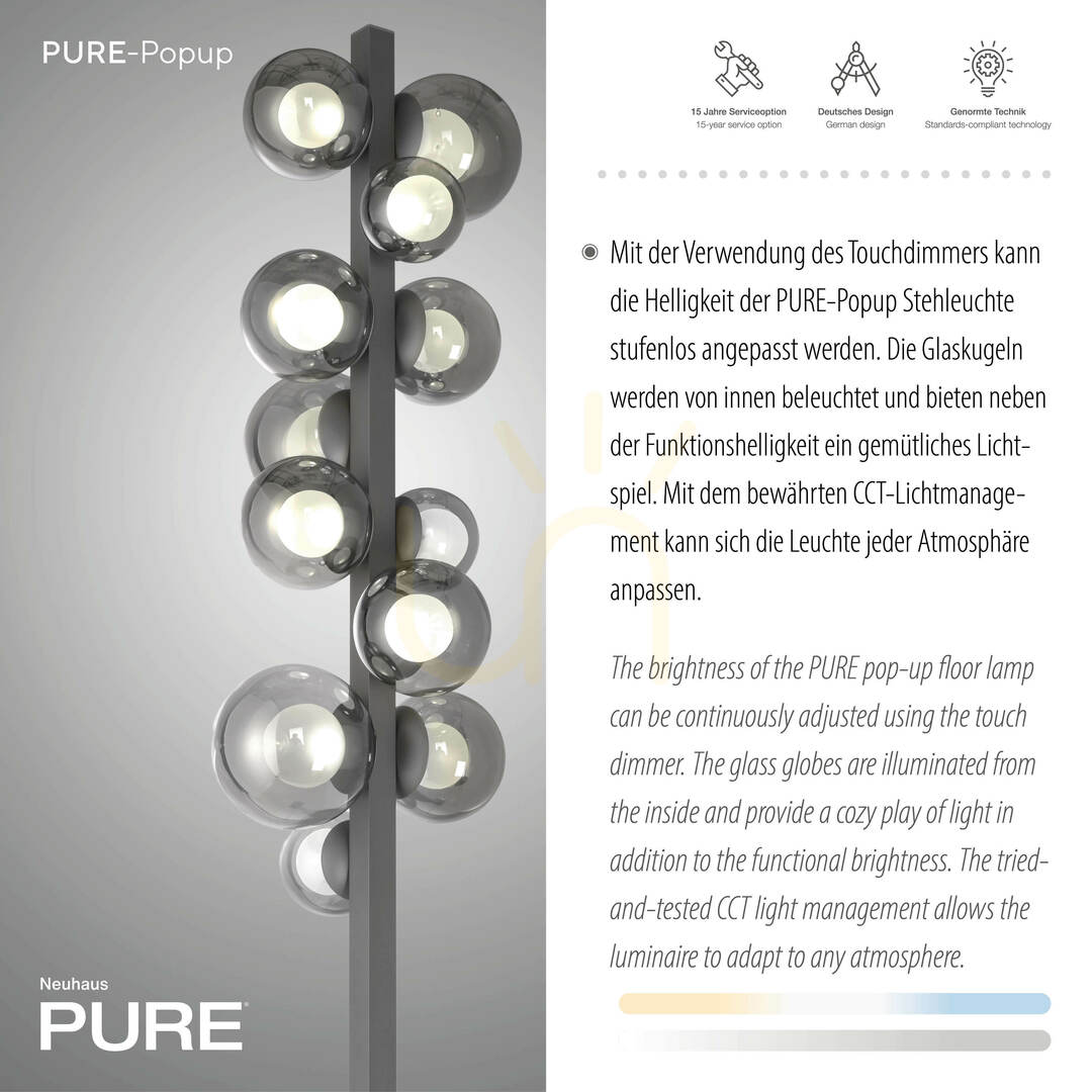 Display Golvlampa 557-15 Grå 12xLED Golvlampa 557-15 Grå 12xLED