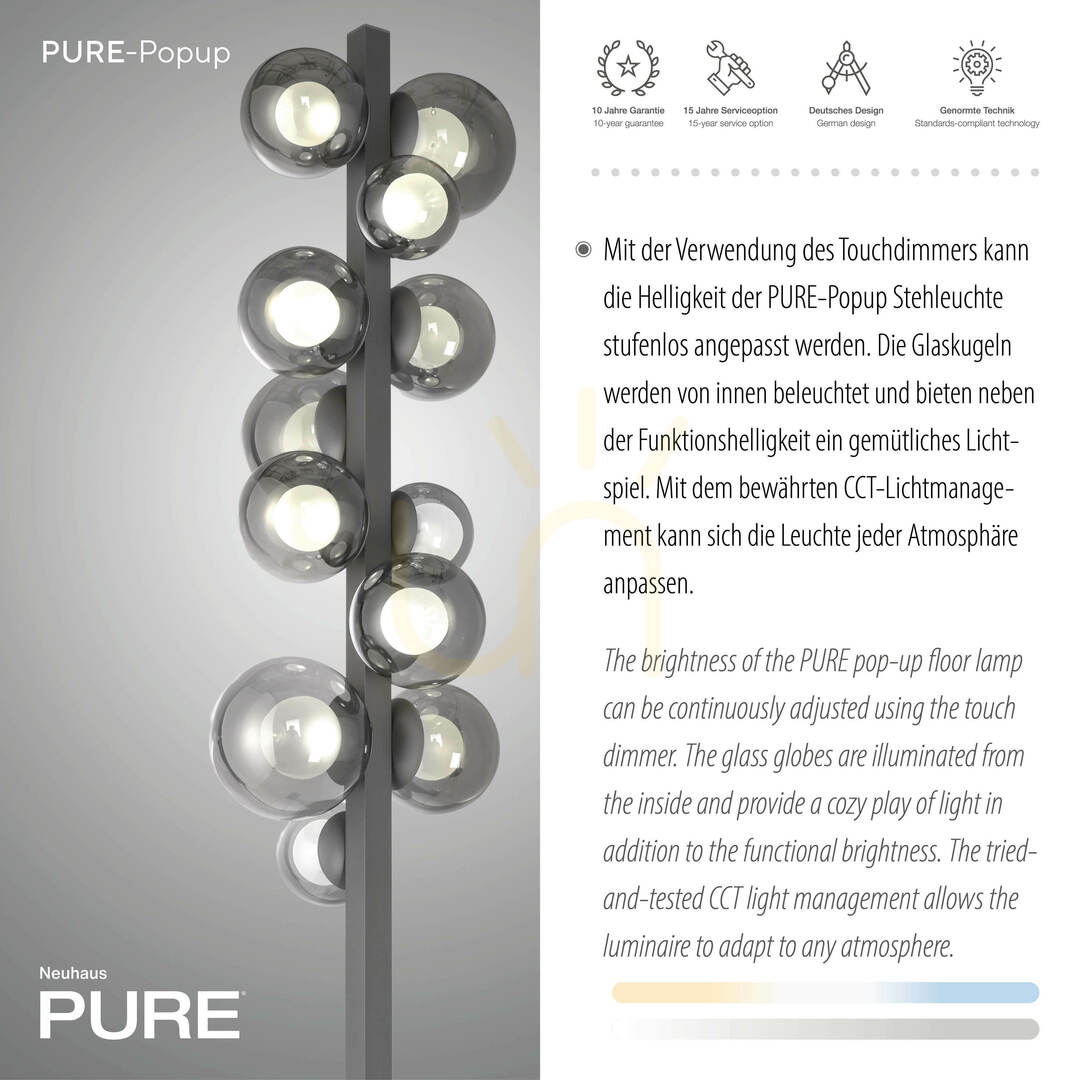 Visa Golvlampa 557-15 Grå 12xLED Golvlampa 557-15 Grå 12xLED