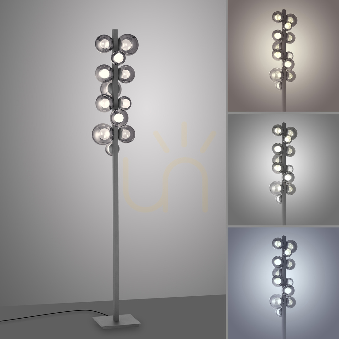 Kontrollera Golvlampa 557-15 Grå 12xLED Golvlampa 557-15 Grå 12xLED