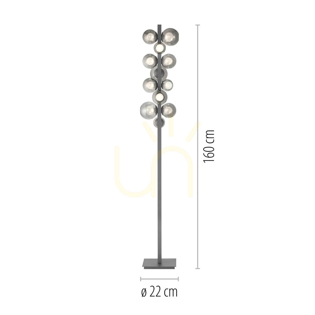 Display Golvlampa 557-15 Grå 12xLED Golvlampa 557-15 Grå 12xLED