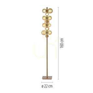 POPUP 557-97 Golvlampa, brun, 12 lysdioder small 8