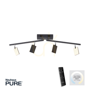 PURE-MIRA 6356-18 Svart taklampa med 4 LED-lampor small 1