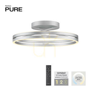 PURE LOOP 6552-95 Silver taklampa, 2xLED small 1