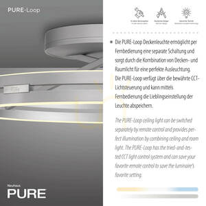 PURE LOOP 6552-95 Silver taklampa, 2xLED small 3