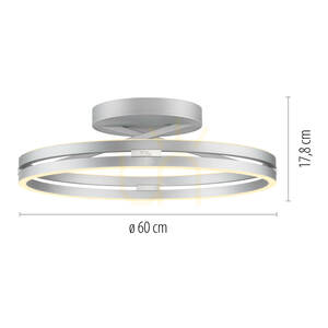 PURE LOOP 6552-95 Silver taklampa, 2xLED small 8