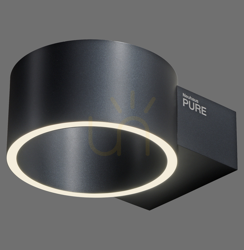 Kontrollera PURE CLIPSE 8561-15 Vägglampa, grå, 2xLED