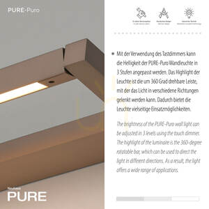 PURO 9113-97 Brun vägglampa, 1xLED small 3