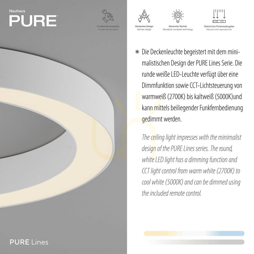 Utsikt PURE LINES ROUND 6310-16 Taklampa, vit, 1xLED PURE LINES ROUND 6310-16 Taklampa, vit, 1xLED