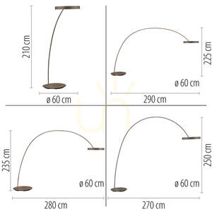 PURE CLIPSE-BOW 562-34 Golvlampa, brun, 2xLED small 6
