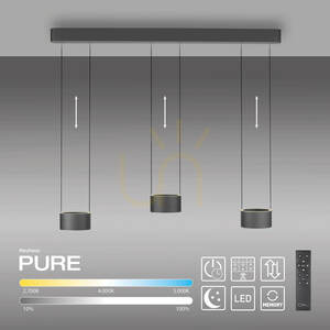 PURE CLIPSE 2473-15 Grå pendellampa med 6 LED-lampor small 1