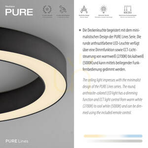 PURE LINES ROUND 6310-13 Taklampa, antracit, 1xLED small 4