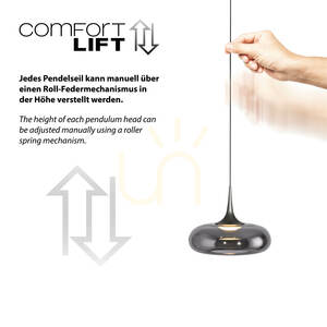 POSH 15694-15 Grå pendellampa med 5 LED-lampor small 3